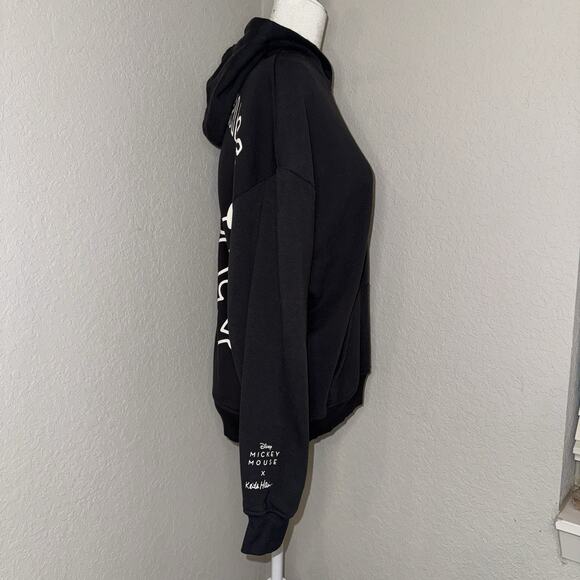 Disney Mickey Mouse x Keith Haring Hoodie Disneyland Unisex Black Size XXS - Picture 3 of 9